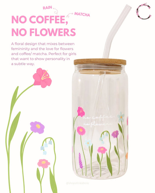 Glass Cup with Straw