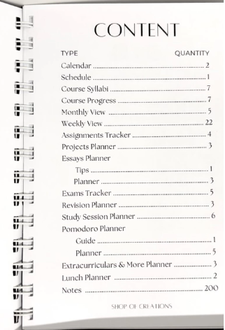 Floral University Planner